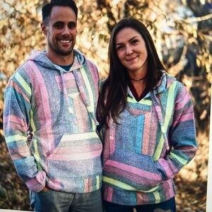 Vintage Baja Mexican Sweatshirt Chamara Poncho Hoodie